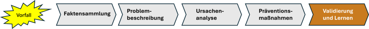 HERCA-Validierung und Lernen HERCA-Prozessübersicht: Validierung und Lernen als Phase 5 der Human Error Root Cause Analysis