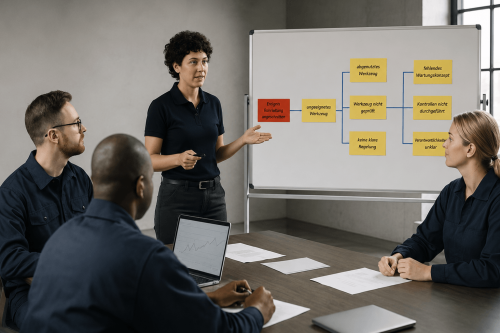 HERCA-Kernthese-2 Team analysiert die Arbeitsbedingungen, Prozesse und organisatorischen Einflussfaktoren eines Fehlers im Rahmen einer systemischen Ursachenanalyse.